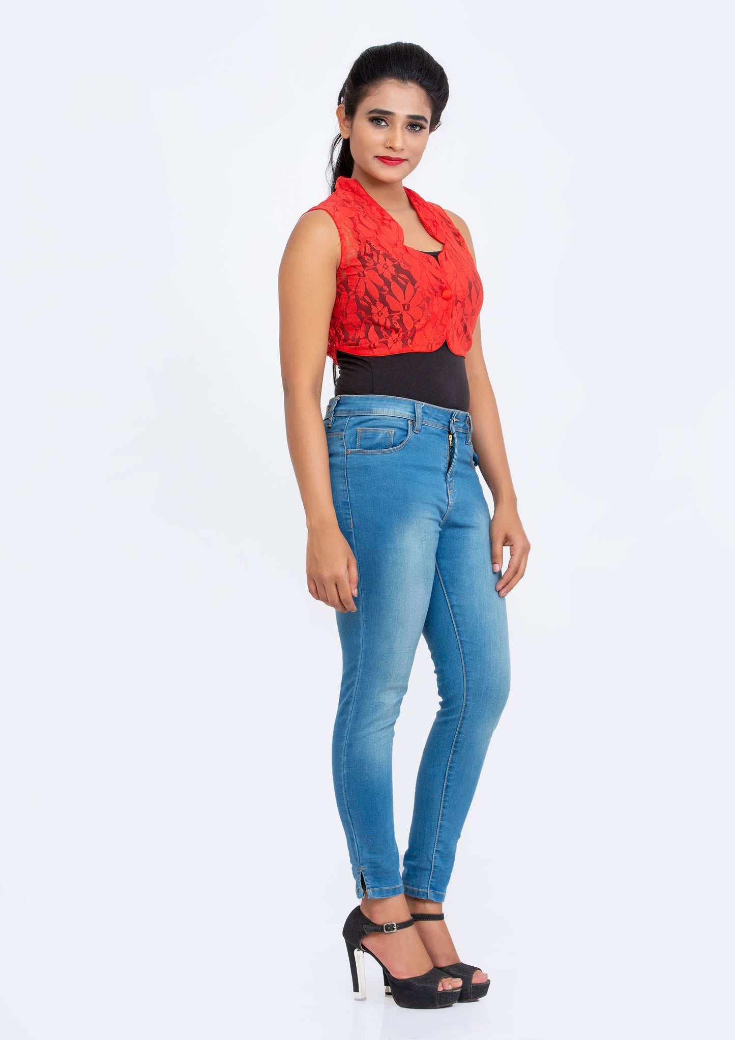 Red Lace short Vest