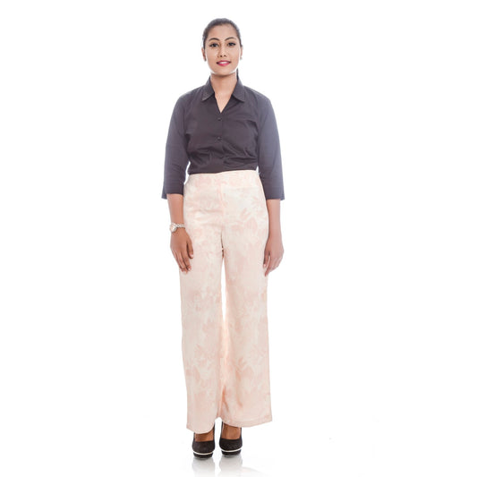 Off white rose printed parallel trouser