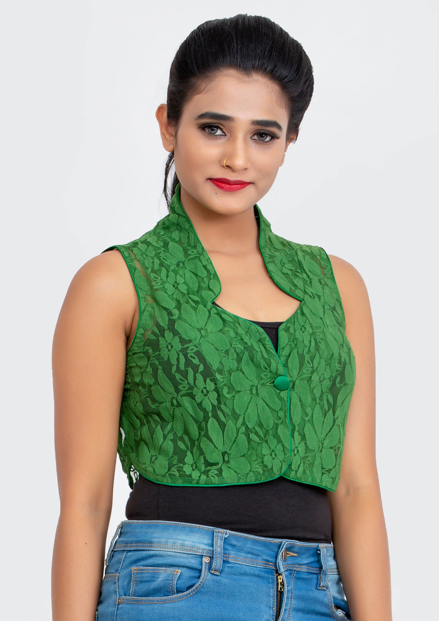 Green Lace short Vest