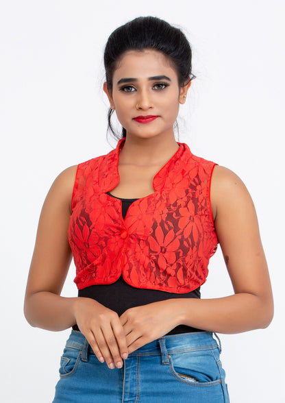 Red Lace short Vest