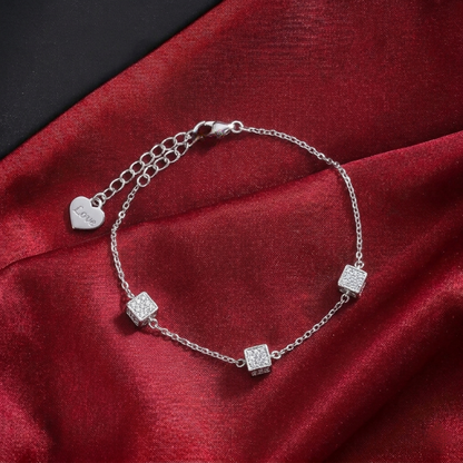 Silver Cube Motifs Bracelet