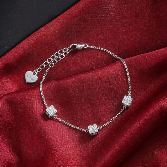 Silver Cube Motifs Bracelet