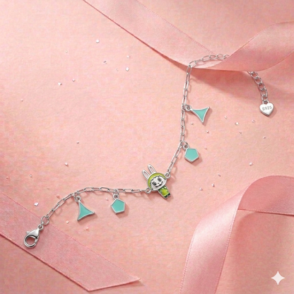 Mint Labubu Silver Bracelet