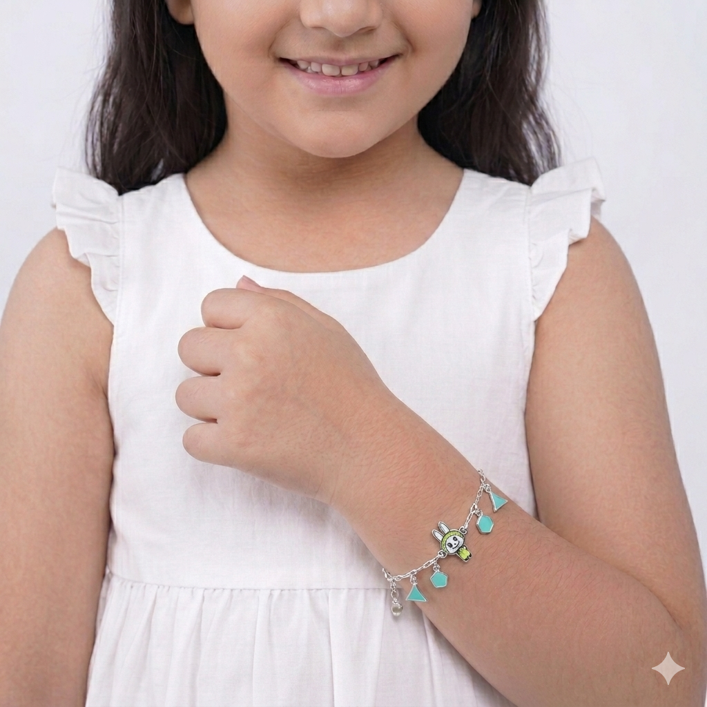 Mint Labubu Silver Bracelet