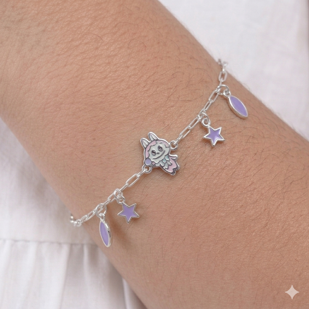 Lavender Labubu Charm Bracelet