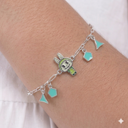 Mint Labubu Silver Bracelet