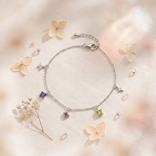 Multicolor  Crystal Charms Bracelet