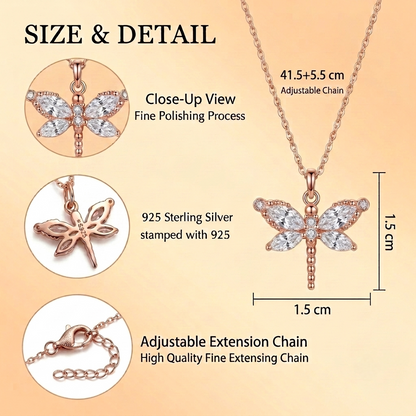 Dragonfly Silver Pendant with chain