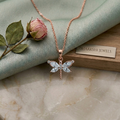Dragonfly Silver Pendant with chain