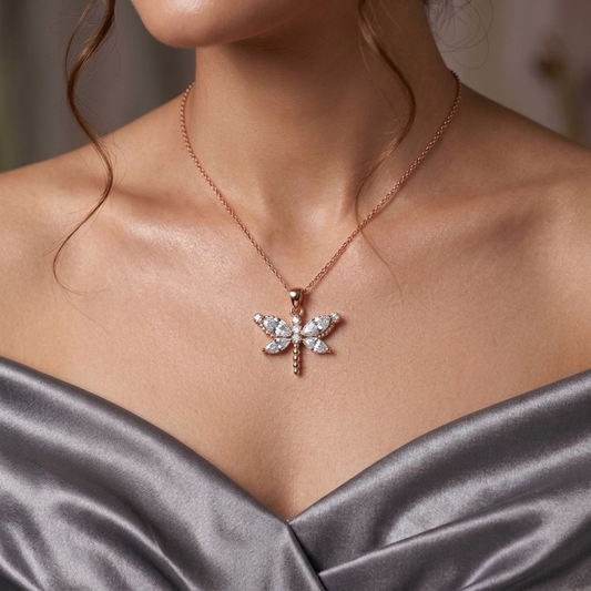 Dragonfly Silver Pendant with chain
