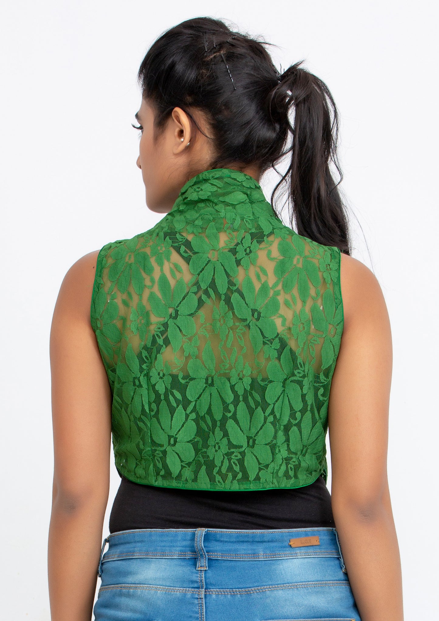 Green Lace short Vest