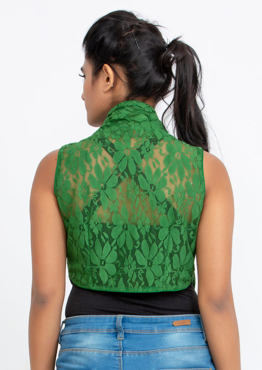 Green Lace short Vest