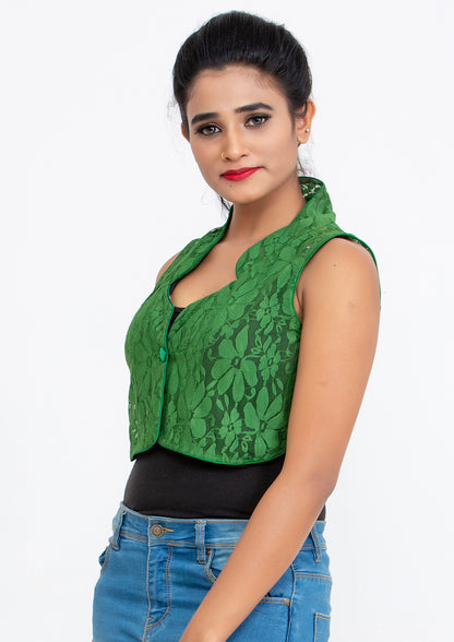 Green Lace short Vest