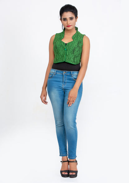 Green Lace short Vest