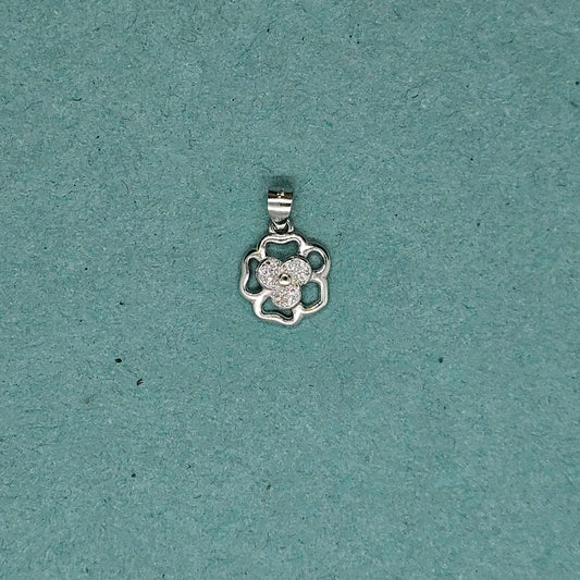 clover pendant with concentric petalled flower