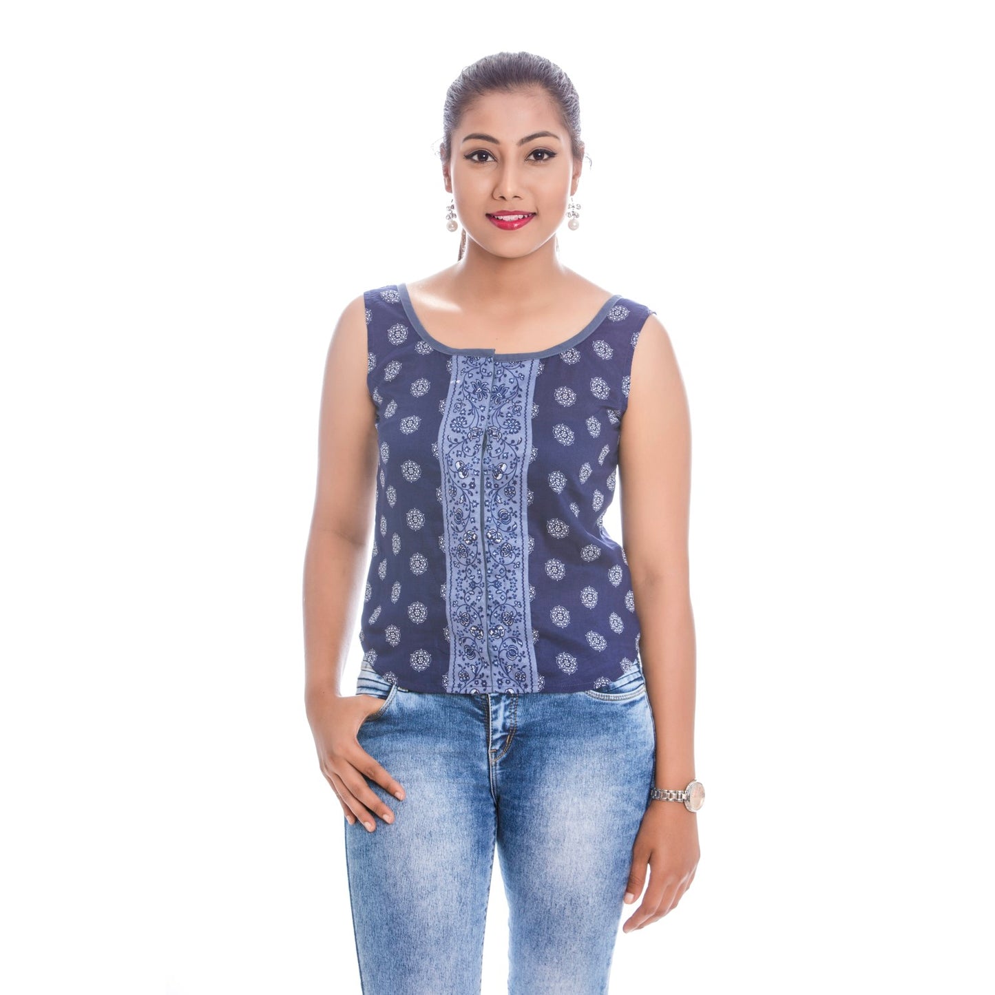 Blue Printed top