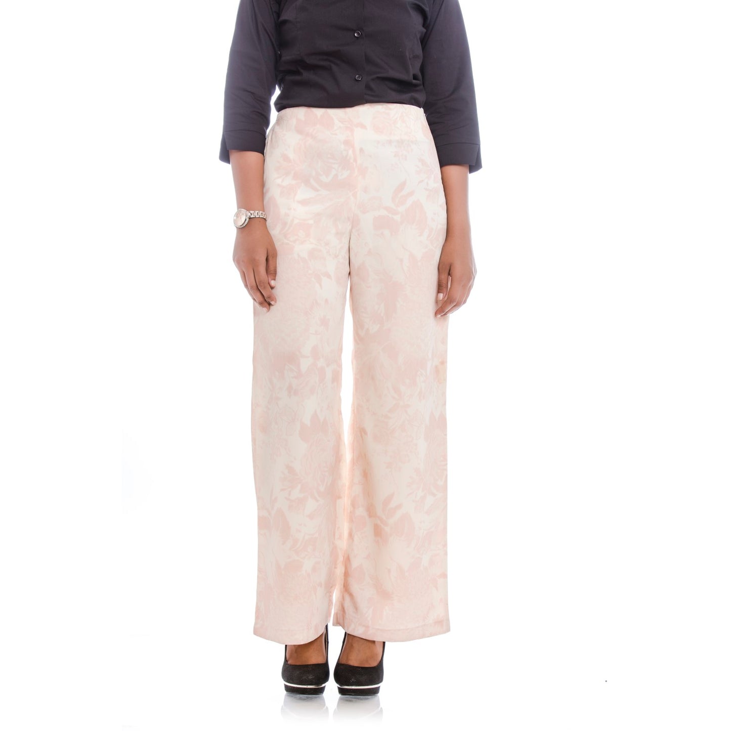 Off white rose printed parallel trouser
