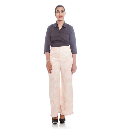 Off white rose printed parallel trouser